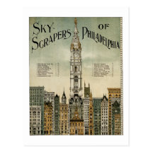 Rascacielos de Philadelphia (poster 1898 del vinta Tarjeta Postal