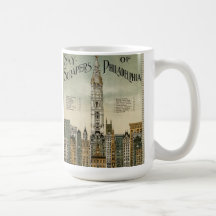 Rascacielos de Philadelphia (poster 1898 del vinta Taza De Café