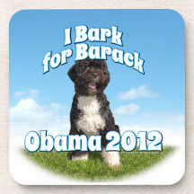 Raspo para Barack, BO el primer perro Obama Posavasos De Bebida