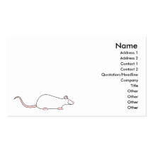 Rata blanca del mascota del albino tarjetas de negocios