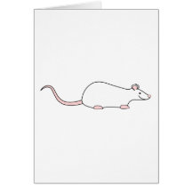 Rata del blanco del mascota felicitaciones