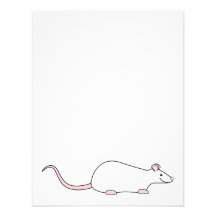 Rata del blanco del mascota invitaciones personalizada
