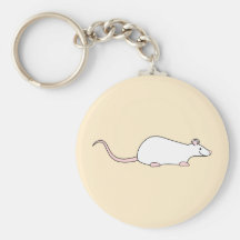 Rata del blanco del mascota llaveros