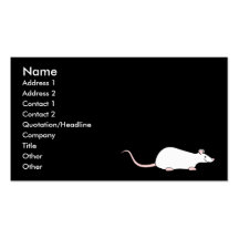 Rata del blanco del mascota plantilla de tarjeta de negocio