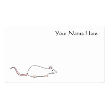 Rata del blanco del mascota tarjeta personal