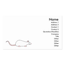 Rata del blanco del mascota tarjetas de visita