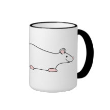Rata del blanco del mascota tazas de café
