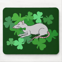 Rata del día de St Patrick Tapetes De Ratones