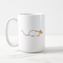 Rata del mascota. Canela y blanco, abigarrado enca Taza