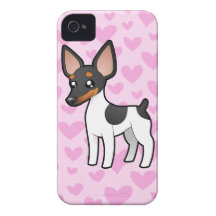 Rata Terrier/amor del fox terrier de juguete iPhone 4 Case-Mate Cobertura
