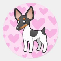 Rata Terrier/amor del fox terrier de juguete Pegatina Redonda