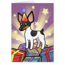 Rata Terrier del cumpleaños/fox terrier de juguete Tarjeta