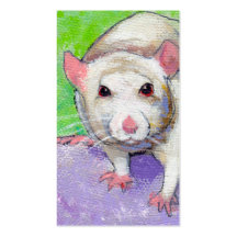 Ratas coloridas del blanco del arte del mascota de tarjeta de visita