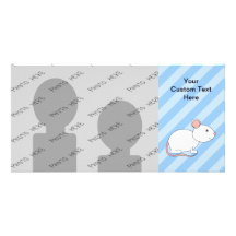 Ratón blanco tarjeta fotográfica