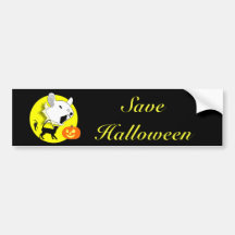 Ratón de la calabaza de Halloween y pegatina para  Pegatina De Parachoque