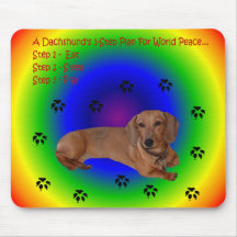 Ratón de la paz de mundo del Dachshund Tapetes De Ratón