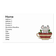 ratón de la taza del navidad del acebo tarjeta de visita