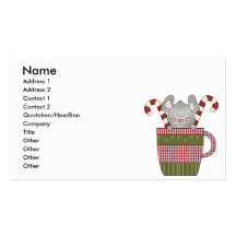 ratón del bastón de caramelo en taza plantilla de tarjeta de negocio
