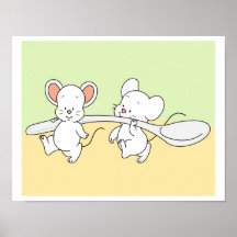 Ratón del bebé que se ayuda poster