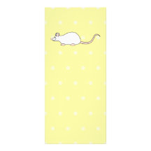 Ratón del blanco del mascota. Fondo amarillo del l Tarjeta Publicitaria A Todo Color