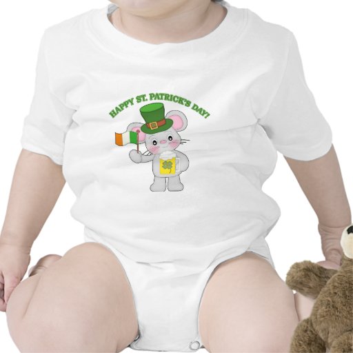 Ratón del irlandés del día de St Patrick feliz Trajes De Bebé