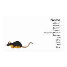 Ratón del mascota. Tan. negro Plantilla De Tarjeta De Visita