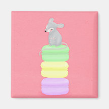 ratón e imán de los macarons