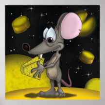 Ratón en espacio poster