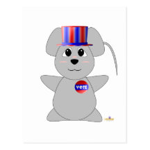 Ratón gris de votación Huggable Postales