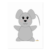 Ratón gris Huggable Postal
