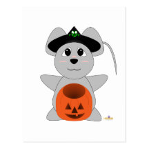 Ratón Huggable del gris de la bruja Postal