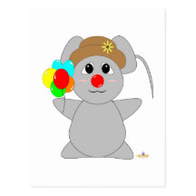 Ratón Huggable del gris del payaso Postal