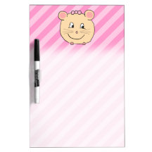 Ratón lindo del dibujo animado en rayas rosadas pizarras blancas de calidad