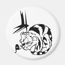 Ratón que espera del gato para iman para frigorífico