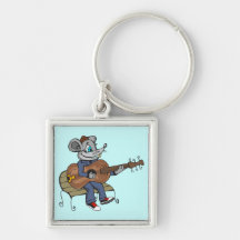 Ratón que toca la guitarra llavero