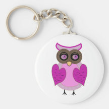 Ratón rosado de OwLFace dibujado por el ©Dollface Llaveros Personalizados