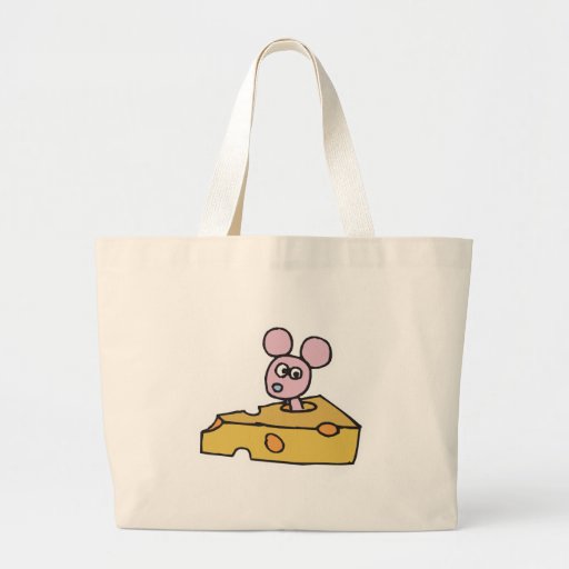 ratón rosado lindo en queso suizo bolsa