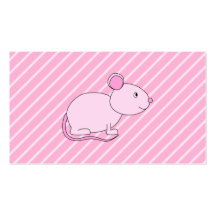 Ratón rosado lindo plantillas de tarjetas de visita