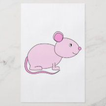 Ratón rosado tarjeton