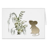 Ratón y lirio de los valles lindos tarjetas