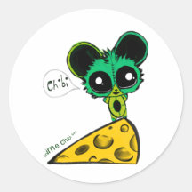Ratón y queso de Chibi del animado Pegatina