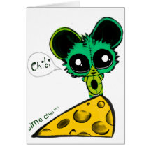 Ratón y queso de Chibi del animado Tarjeta