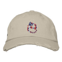 Rattler blanco y azul rojo gorra bordada