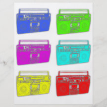 Raver del multicolor de BOOMBOX Tarjetas Informativas