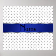 Raya azul personalizada de los diamantes blancos c posters