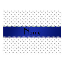Raya azul personalizada de los diamantes blancos c postales
