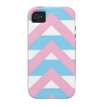 Raya azul rosada de Chevron - caso del iPhone 4 Case-Mate iPhone 4 Funda