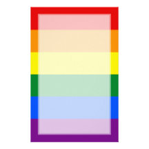Raya de la bandera del arco iris del orgullo gay d papelería personalizada