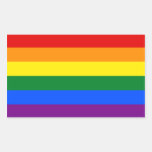 Raya de la bandera del arco iris del orgullo gay d rectangular pegatinas