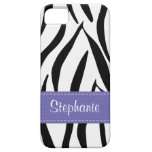 Raya de la cebra de Puprle iPhone 5 Protectores